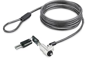 StarTech.com Câble Antivol PC Compatible avec Noble Wedge de 2m - Câble de Sécurité avec Verrou à Clé, Câble Antivol pour Ordinateur Portable Dell XPS/Latitude/2-in-1 (NBLWK-Laptop-Lock)
