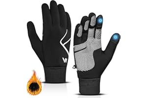 WESTWOOD FOX Zimowe rękawiczki do biegania, ciepłe, lekkie, antypoślizgowe, rękawiczki rowerowe z ekranem dotykowym dla mężczyzn i kobiet, rękawiczki z wkładką termiczną