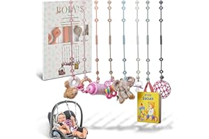 BOBY´S Cup Catcher Baby 2er Pack/BPA-freie Kinderwagen Spielzeug Kette/dehnbarer Baby Cup Holder Strap/Schnullerkette für Baby Gadgets wie Trinkbecher oder Beißring als Kinderwagen Zubehör