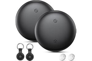 FUYAOSC Air Tracker Android oder iOS, 2 PCS Android Smart Tracker Schlüsselfinder Key Finder Kompatibel mit iOS Find My/Google Find Hub, Bluetooth Key Tracker Smart Tracker für Schlüssel,Gepäck (Schwarz)