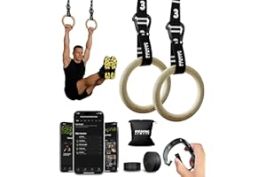 ‎BREAKING LIMITS BREAKING LIMITS Gymnastik Ringe - Verstellbare Gurte mit Schnellverschluss & Karabiner - Texturierte & rutschfeste Birken-Holz Turnringe - Als Calisthenics Ringe, Crossfit & Fitness Ringe usw.