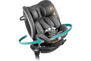 BABYAUTO – MUUGI SIGNATURE - Silla de Coche iSize Evolutiva, 0-36 kg, 0-12 Años, Rotación 360°, Pata de Apoyo, Sistema ISOFIX, Protección Lateral, Reposacabezas Ajustable. GREY DOBBY