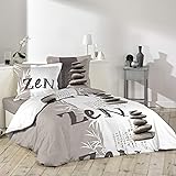 douceur d'intérieur 1641550 GALETS ZEN Parure avec 2 Taies d'oreillers Coton Multicolore 240 x 220 cm
