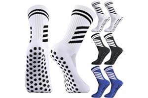 taonganui 3 Paare Fußballsocken Kinder Fussball Socken Anti Rutsch Trainingssocken Fussball Socken Rutschfeste Sportsocken für Fussball Basketball Rugby Tennis Laufen