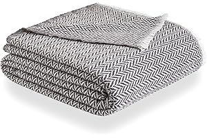 Todocama - Manta de algodón Extra Suave, Cuatro Estaciones, Colcha Multiusos sofá, Plaid para Cama, Manta Foulard, cubrecama, cubresofá. Gris Oscuro, PRCMAMSGROS, 230x240cm