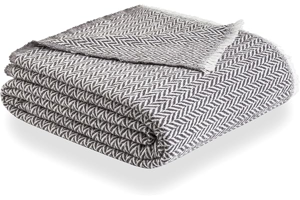 Todocama - Extra mjuk bomullsfilt, fyra årstider, multifunktionellt överkast soffa, pläd för säng, sängfilt, sängöverdrag, sofföverdrag (mörkgrå)., PRCMAMSGROS, 120 x 180 cm