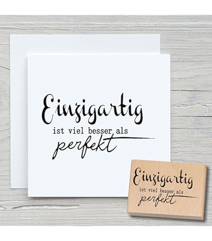 ZAcheR-fineT Stempel 'Ein Grüßchen' - Textstempel Mit Zeichnung Für Karten & Scrapbooking