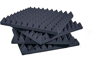 Keyhelm - Pannelli Fonoassorbenti Piramidali 50x50x6 D25 Pacco da 10 | Correzione Acustica Medio-Alte Frequenze | Studi di registrazione