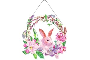 ZOYIEP 5D Ostern Diamond Painting, Ostern Diamond Painting Kits, Hase Ostereier DIY Diamant Painting Anhänger mit Hängekette, Hase Diamant Malerei für Wand Dekoration (D)