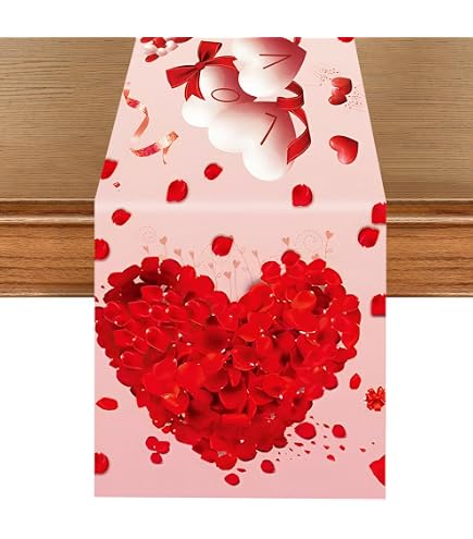 Set 16 Pezzi Tovagliette E Sottobicchieri A Cuore Oro Rosa | San Valentino | PVC Impermeabile 39x39 Cm | Decorazione Tavola Romantica