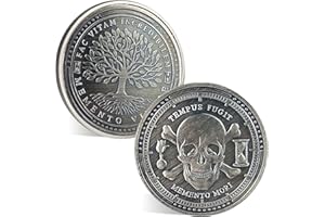 ACGZQY Memento Mori Coin - Tree of Life Memento Vivere Calavera Skull Recordatorio de sobriedad Sobriedad Dec Regalos de recuperación fría Regalos de medallón