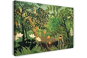 Printed Paintings Impression sur Toile (120x80cm): Henri Rousseau - Paysage Exotique