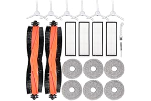 CHIKIXSON 20 Piezas Accesorios para Xiaomi X20+ y X10+, Repuestos para Dreame L10s Ultra/L10 Ultra con 2 Cepillos Principales, 4 Filtros, 6 Paños Mopa, 6 Cepillos Laterales, 1 Destornillador, 1 Cepillo Limpieza