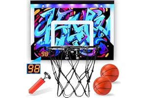 HappyGoLucky Panier de Basket Jeux pour Enfants Cadeau Garcon 6-12 Ans Mini Panier Basket Interieur Jouet Garcon, Métal