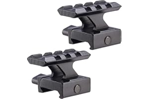 Pinty 2 pcs Tactique Rise Mount, Montage Picatinny Riser, 3 Slot QD Lockdown Riser Rail Mount Rifle Scope Support pour 20mm Base Picatinny Weaver Queue d'aronde Rail pour Rifle Gun Airsoft