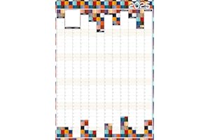 Studio Henki 2025 Wall Planner. A2 Vertical Year Planner. Includes stickers. Crease-free. (Swatches)
