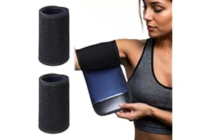 Qianyu 1 paire de bandes de sudation réglables pour sauna, réduction de la graisse du bras, pour femme, bras flasques, entraînement sportif (noir)