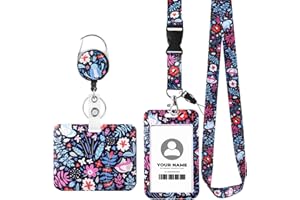 jjshund Porta badge da collo con 2 porta tessere, porta badge con riavvolgitore per cordino da collo con chiusura a moschettone girevole per carta d'identità, carta bancaria, chiave, carta dell'autob