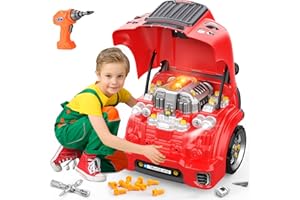 Naxudcoo Spielzeug für 3-12 Jahre alte Jungen Mädchen, Zerlegbares Spielzeug Großer LKW-Motor Spielzeug mit Sound & Licht, Auto-Spielzeug für 3-9 Jahre alte Kinder, Geschenk für 3-8 Jahre alte Jungen