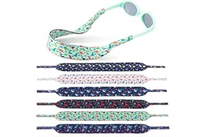 Hifot 6 Pack Sunglasses Holder for Kids, Floating Eyewear Retainer, Quick Dry Neoprene Eyeglasses Strap, Glasses String for Girls Boys