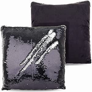 white sequin cushion