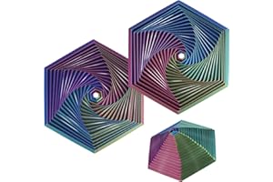 MCISKIN Fractal Fidget Hexagon,3D Printed Hexagon Fidget Toy, Infinity Cube Sensory Toys for Kids Adults, Desk Spinning Toy, Hexagon Spiral Visual Fingertip Toys for Stress Anxiety(2Pcs) (Small)