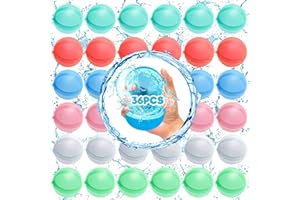 NCKIHRKK Palloncini da Acqua Riutilizzabili, 36PCS Gavettoni Riutilizzabili a Eiempimento Rapido, Giocattoli da Piscina Bombe d'acqua per Giochi Acqua Estivi Piscina Spiaggia Giardino Bambini e Adulti