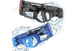 artcool 2 Pack Auto Suction Electric Water Gun for Adults/Kids,Automatic Squirt Gun,Poweful Water Guns with 300+ Ammos, Waterproof Water Pistol for Summer Pool/Beach Outdoor Toys-Black+Blue