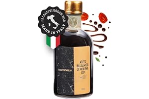 GUSTOEMILIA Lagrad Balsamvinäger från Modena IGP - Guldstämpel Italiensk Balsamvinäger - Perfekt Kombinering med Lagrad Parmigiano Reggiano - Tillverkad i Italien 8,45 Fl Oz (250 ml)