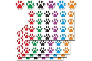 LLMTN 1200 Stück Bunte Hund Pfote drucken Aufkleber 6 Farben Welpe Pfote Label Aufkleber Lehrer Belohnung Aufkleber Kinder Party Dekoration Umschlag Siegel 2.5CM