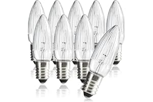 COM-FOUR® 9x swiece faliste do luków Schwipp z 11 lampami - zapasowe zarówki do lampek lub piramid - 23V / 3W, z gwintem E10 (09 sztuk - 23V)