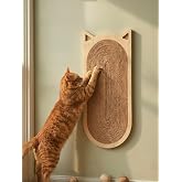 Lux Tasarım Kedi Tırmalama Tahtası || Doğal ahşap ve J&uuml;t ipli Kedi Dostu 45 cm x 20 cm || Hem zeminde hem duvarda şıklık
