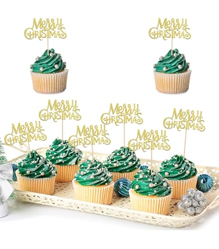 Kersttaartdecoratie, 13 stuks taarttoppers, kerstfeestset, 1 grote