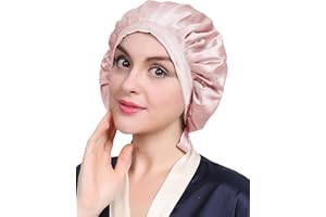 ‎LILYSILK LilySilk 100% Maulbeerseide Schlafmütze rutschfest verstellbar und atmungsaktiver Kopfbedeckung Seidenhaube zum Schlafen Nachtmütze mit elastischem Band für alle Haartypen