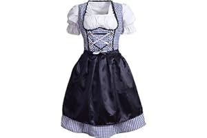 Mufimex Damen Dirndl Kleid Dirndlkleid Trachtenkleid Midi Kariert