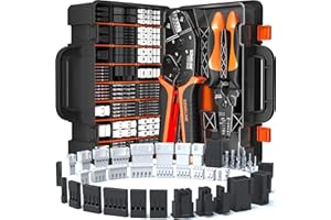 SOMELINE Kit de Crimpadora y Conectores, 38 Tipos JST-PH 2,0mm/XH 2,5mm/Dupont 2,54mm/Micro-Fit 3,0mm, Alicate de Crimpado 0,03-0,5mm² (32-20 AWG) para Conectores JST, Dupont, Molex, TE