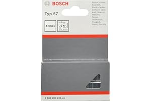 Bosch Accessories Professional 1000x Flachdrahtklammer Typ 57 (Natürliche Materialien, Beschichtungsstoff, 10.6 x 1.25 x 10 mm, Zubehör Tacker)