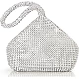Coucoland Sac à main Mariage en Strass Pochette de Cocktail Exquis pour femme Couleur Unie Style années 1920S