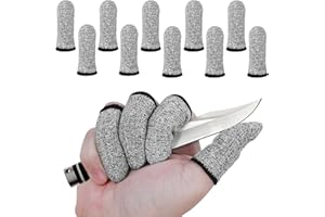 HJZHII 10 pezzi di protezione per le dita, protezione per il pollice, protezione per le dita, riutilizzabile, antiscivolo, anti-taglio, traspirante, per lavoro, cucina, giardino, scultura
