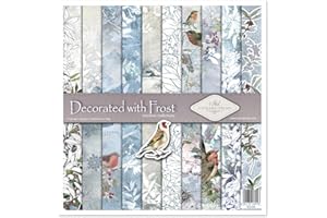 ITD Collection - Scrapbook Papier - Scrapbooking Set - Motivpapier zum Basteln - Dekorpapier 12x12 inches - 310 x 310 mm - 10 Blatt + 1 – Decorated with frost - SLS-043