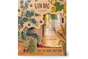 GIN MG - Estuche Regalo de Ginebra y Vaso, London Dry Gin, 40% Volumen de Alcohol, 70 cl