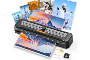 MAXDONE Laminator, A3 Laminator Machine Thermal & Cold with Built-in Cutter, 10 Laminating Pouches & Corner Rounder Set, 90s Fast Warm Up, No Bubbles for Home Office School Use