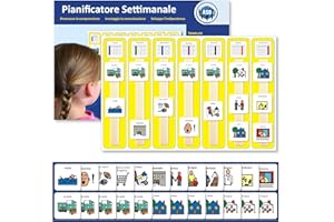 AUTISM SUPPLIES AND DEVELOPMENTS Calendario Bambini Settimanale - Agenda Visiva Autismo – 24 Flashcards - Italiano – Giochi CAA Montessori/Educativi – Ludattica - Regali per Autistici