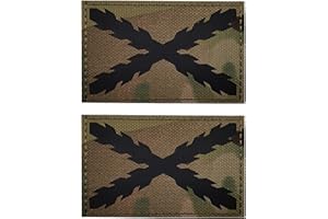 APBVIHL Parche reflectante infrarrojo IR Español Nacional Real Tercios Bandera de Cruz de Borgoña, bandera de España DIY Emblema Moral Tactical Militar Brazalete Insignias Decorativas Parches Apliques