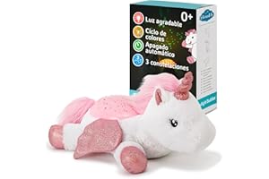 Cloud B Luz nocturna relajante Proyector de estrellas | Luminosidad suave | 3 colores| 3 Constelación| Apagado automático | Luz nocturna musical Peluche Unicornio TwilightBuddies el Unicornio con alas