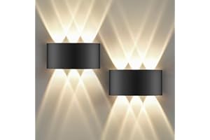 ‎GOOSKI GOOSKI 2 Stück LED Wandleuchte IP65 für Innen und Außen, 6W Wandlampe Up Down mit 6 Lichtquellen, 3000K Warmweiß Außenwandleuchte, Aluminium LED Lampe für Wohnzimmer Schlafzimmer Treppenhaus Flur