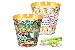 SOPHTAIGT 2 Pack Large Citronella Candles Outdoor, 3-Wick Citronella Scented Candles for Home Natural Soy Wax Bucket Tin Candles Garden Gifts, 160 Hours Long Burn for Outdoor/Indoor/Travel/Garden/Camping