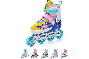 Patins à roulettes pour Enfants 4 en 1 réglables 25-37 – Rollers, quads et Glace – Coque Haute Stable, Roues PU, ABEC-7 – par Meteor