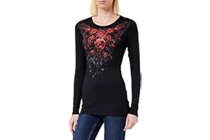 Spiral Direct Koszula z Długim rękawem panie Blood Rose - Baggy Top Black