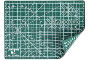 Lya Vinyl Cutting Mat, A4 Self Healing Craft Mat, 12" x 9" Double Sided Craft Cutting Mat for Sewing, Quilting, Handcraft